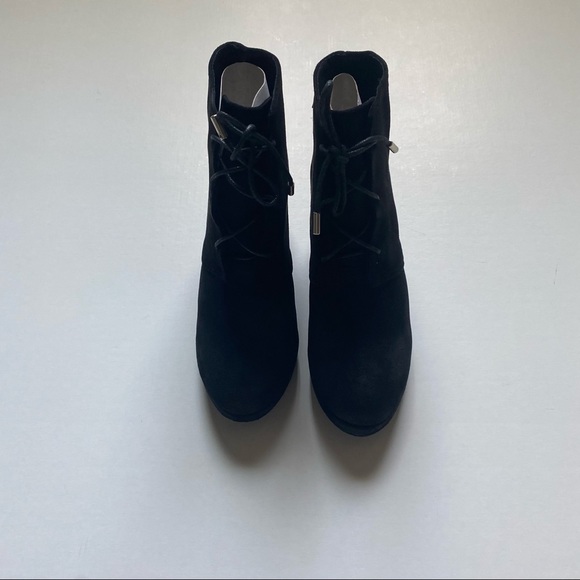 Chase + Chloe Rosa Black Suede Wedge Boots Size 7 - Picture 9 of 11